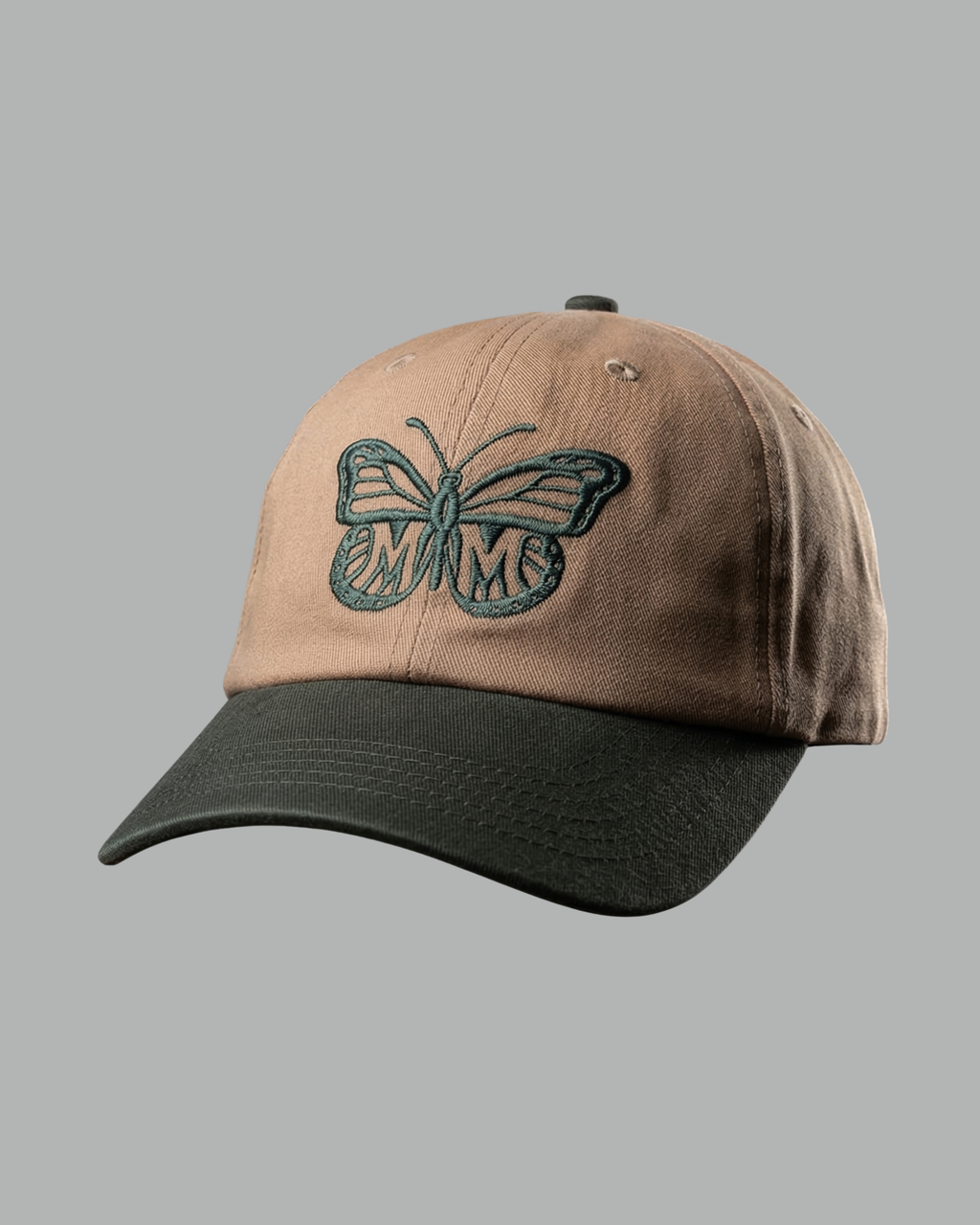 The Butterfly Effect Dad Hat in Clay Brown/Forest Green
