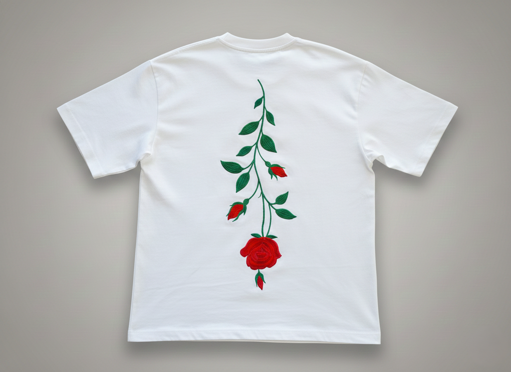 Rose of Becoming Premium Oversized Tee in White